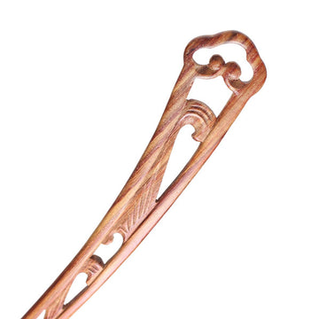 CrystalMood Handmade Wood Curved Hair Stick 7" Rosewood